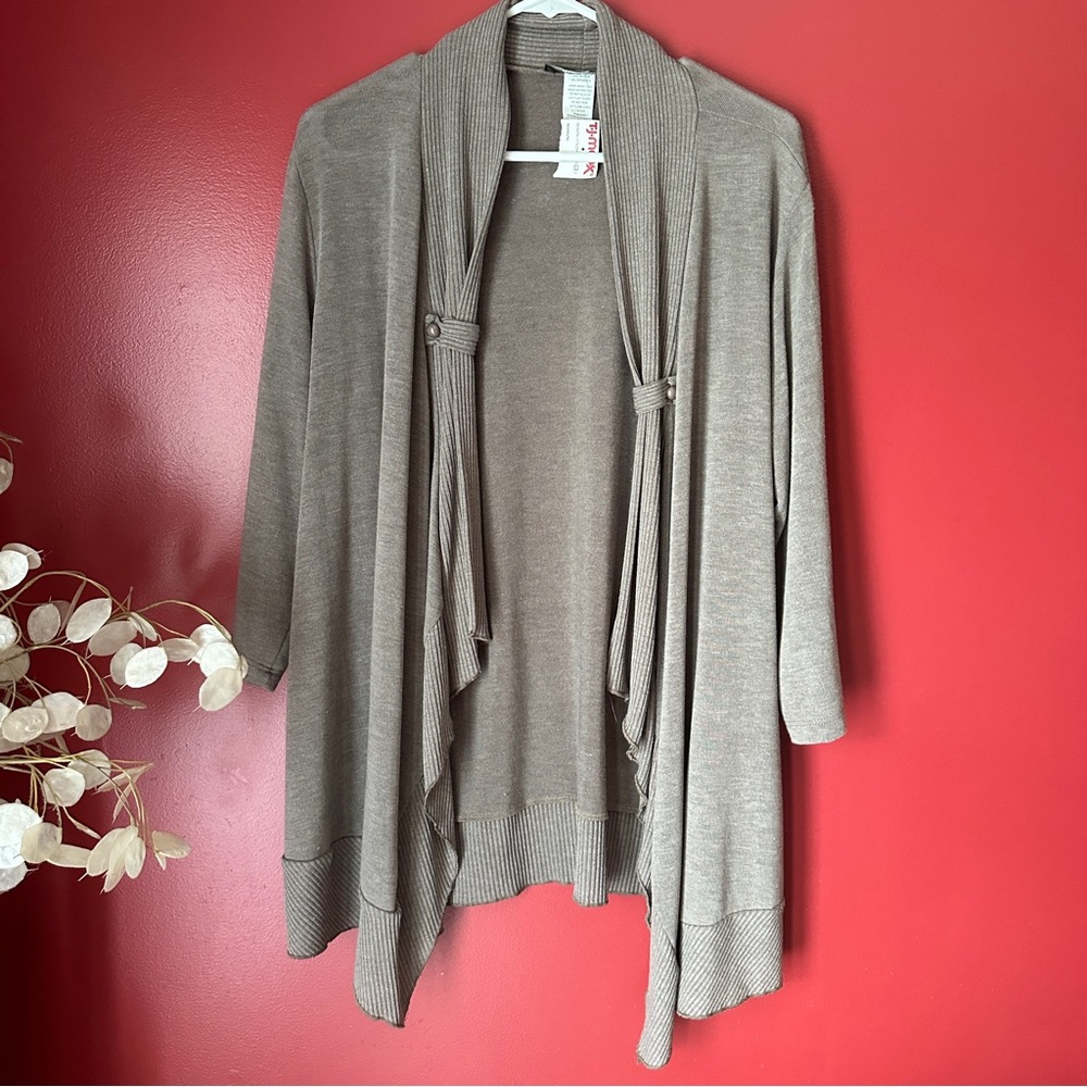 Women's Taupe Cardigan Sweater